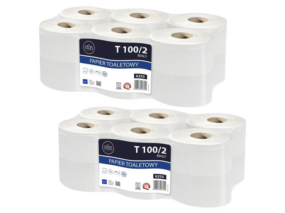ECOLINE ELLIS Ecoline Dvojvrstvový celulózový toaletný papier 12 rolky